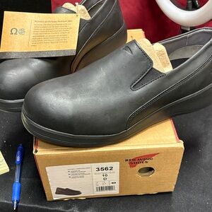 Red Wing Shoes Black Leather Slip-On Work Loafers